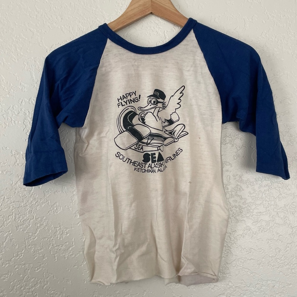 Vintage royal blue baseball tee